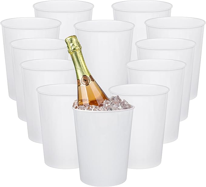 12 Pack Ice Buckets for Parties, Plastic Wine Cooler for Champagne, Soda and by Tiawudi