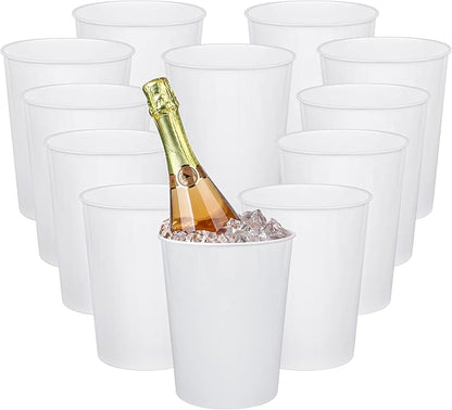 12 Pack Ice Buckets for Parties, Plastic Wine Cooler for Champagne, Soda and by Tiawudi