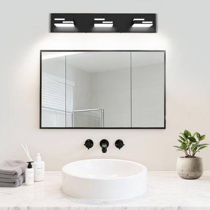 led modern bathroom vanity light fixtures, dimmable matte, front angle view