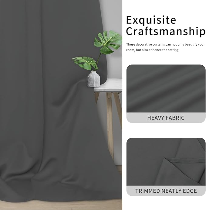 Easy-Going Blackout Curtains for Bedroom, Solid Thermal Insulated Grommet and - Image 5