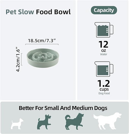 Ceramic 1.2 Cup Slow Feeder Dog Bowl - Image 2