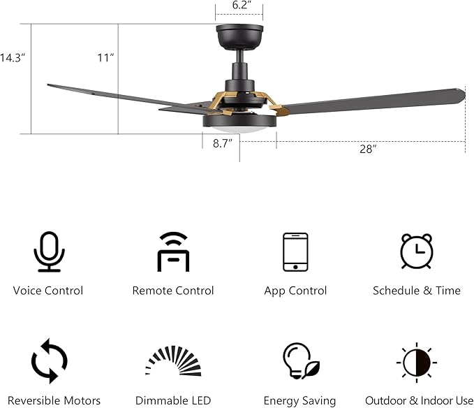 SMAAIR 56 Inch Smart Wifi Ceiling Fans - Image 7
