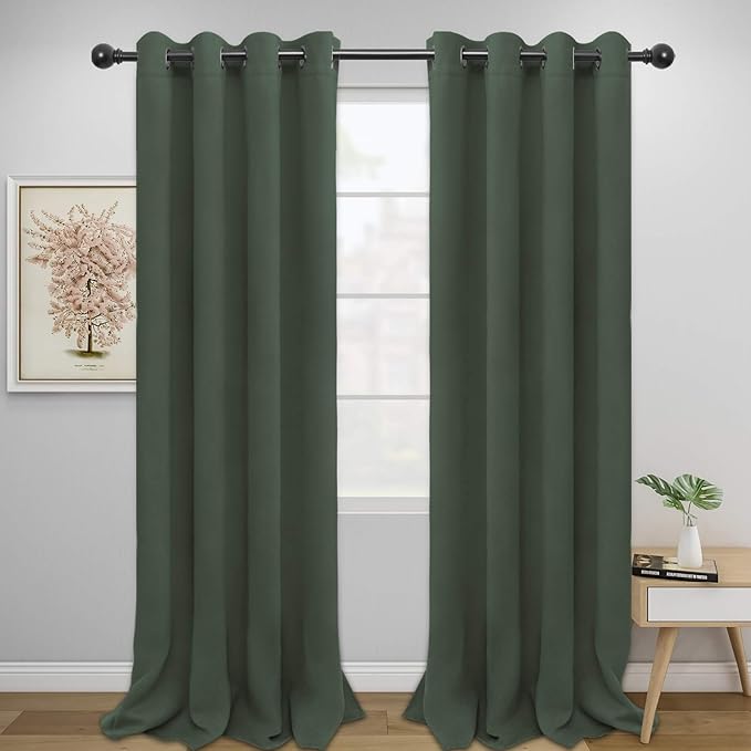 Easy-Going Blackout Curtains for Bedroom, Solid Thermal Insulated Grommet and by Easy-Going