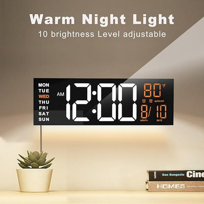 JALL 16" Large Digital Wall Mount Clock, Count Down Timer, Big LED, RGB Color - Image 7