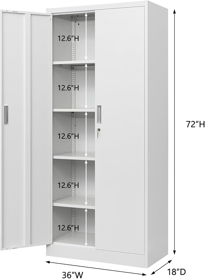 Storage Cabinet, 72 Inch Tall Metal Storage Cabinet - Image 3