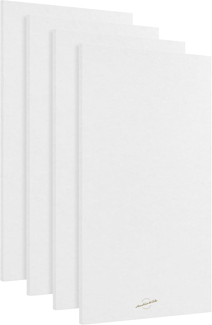 AudioSilk Acoustic Panels, 4 Pack ROOM KIT, Pure White by AudioSilk