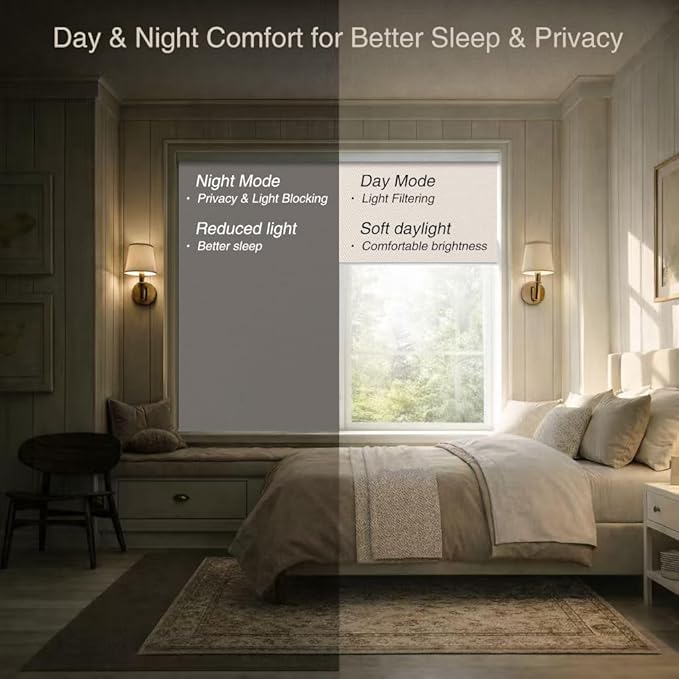 Motorized Blinds with Remote Window Roller Shade Wireless Rechargeable Motor - Image 3