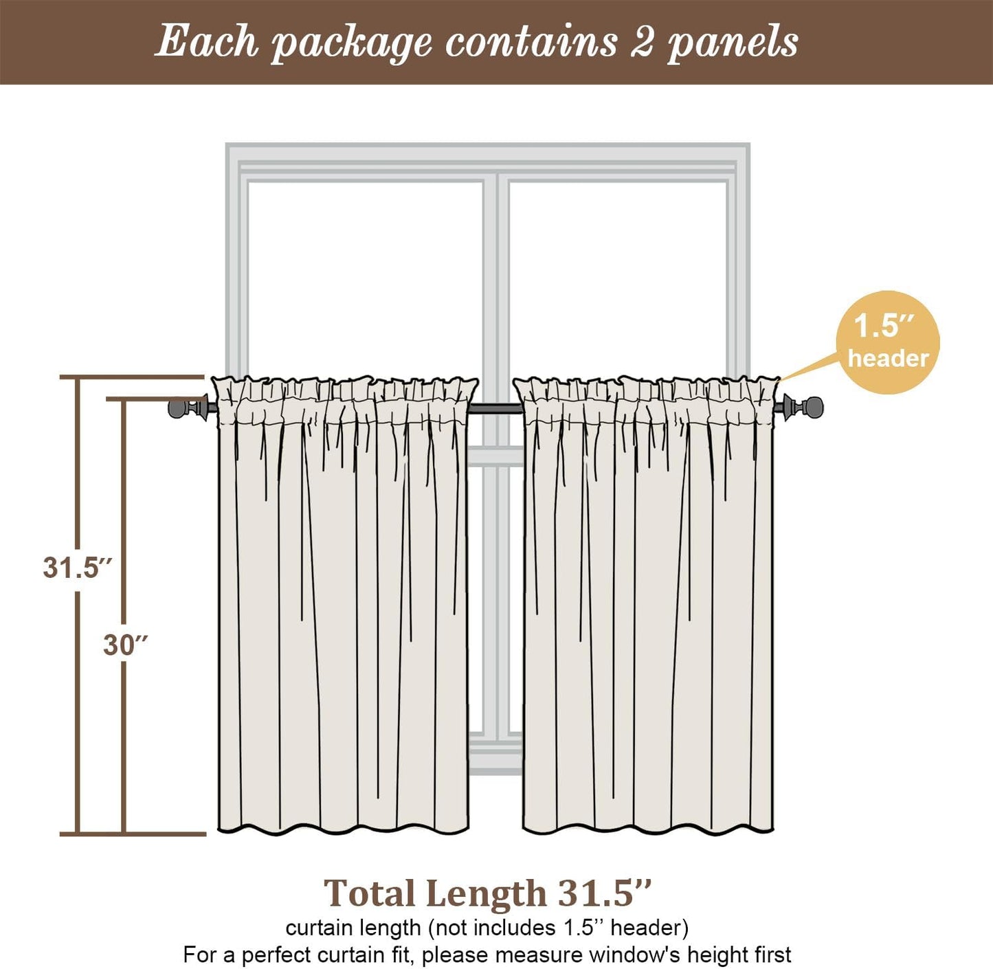 Chyhomenyc Blush Pink Sheer Curtains 30 inch Length 2 Panels, Light Filtering Voile Rod Pocket Short Window Curtians for Bathroom Living Room Farmhouse Small Windows, 42Wx30L inches