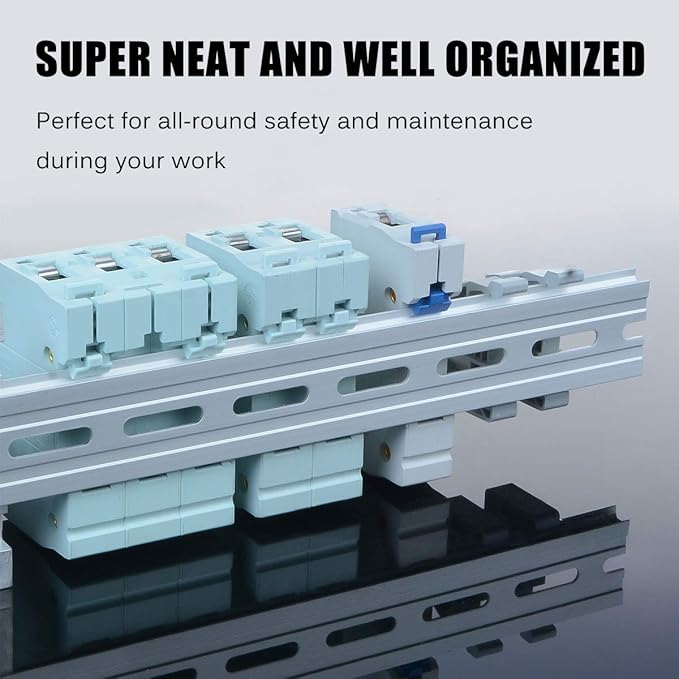 VAMRONE 10 Piece Aluminum DIN Rails, 12 Inches Long, 35mm Wide, 7.5mm High - Image 2