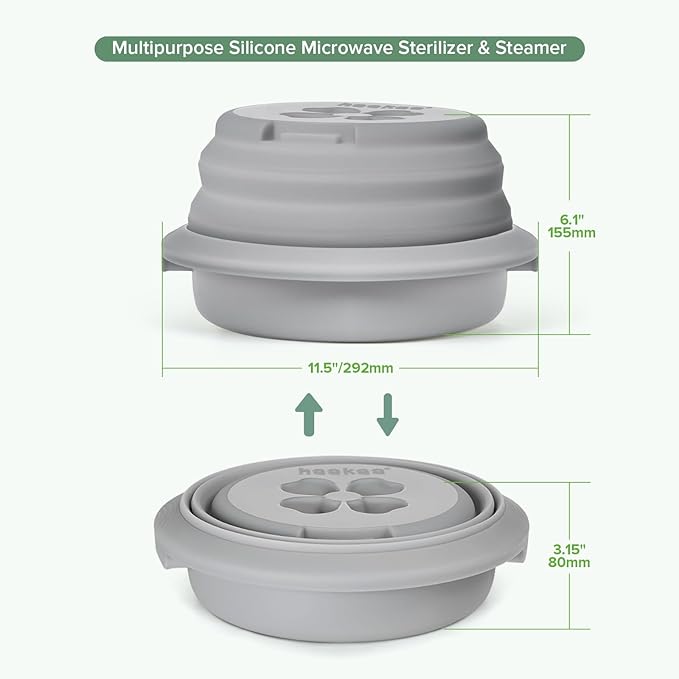Haakaa Multipurpose Silicone Microwave Bottle Sterilizer & Steamer – Reusable - Image 8