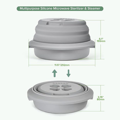 Haakaa Multipurpose Silicone Microwave Bottle Sterilizer & Steamer – Reusable - Image 8