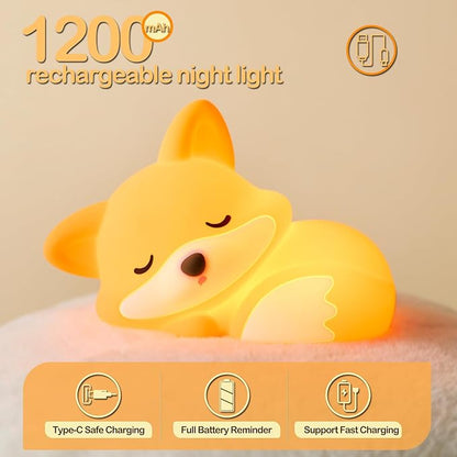 ATSUI Fox Night Light, LED Squishy Novelty Animal Lamp, Food Grade Silicone - Image 6