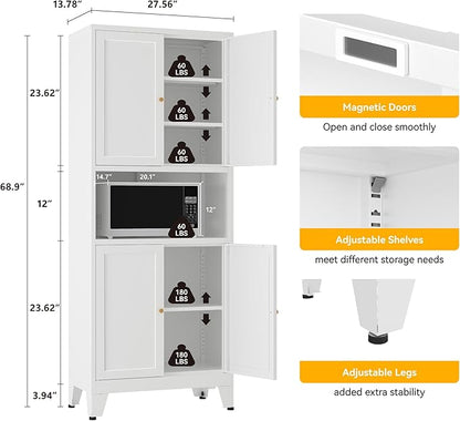 Metal Pantry Storage Cabinet, Microwave Stand - Image 3