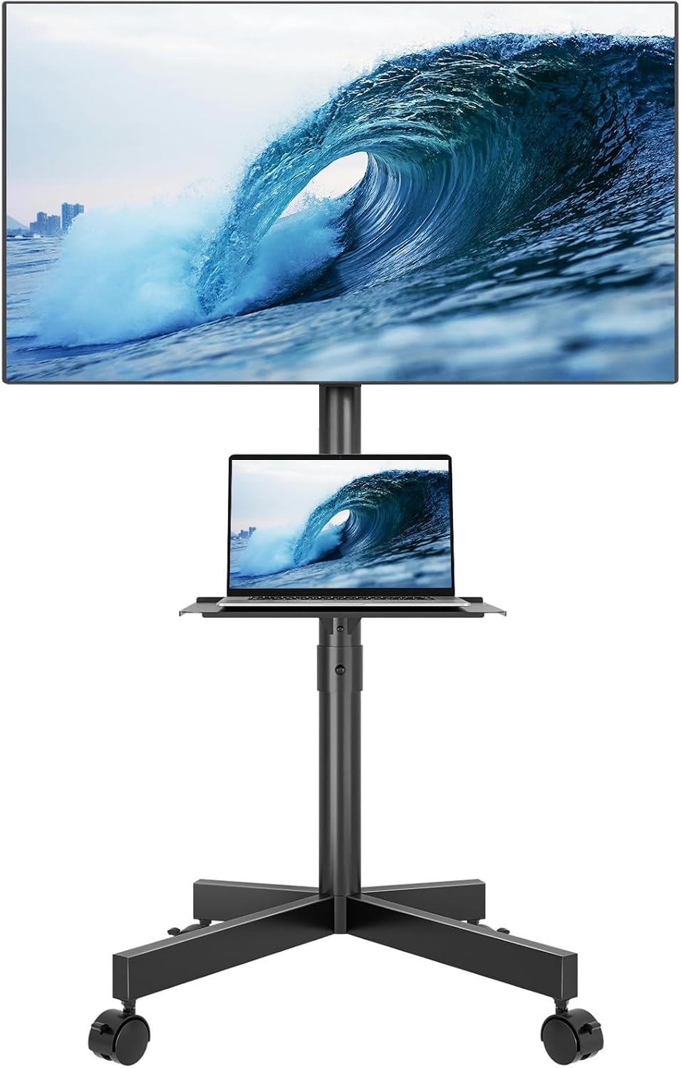 bontec rolling tv stand for 23-65 inch tvs,mobile, main product view