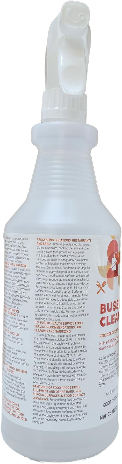 Bussit Clean Foodservice Surface Sanitizer & Cleaner, Spray and Wipe, Kills - Image 7