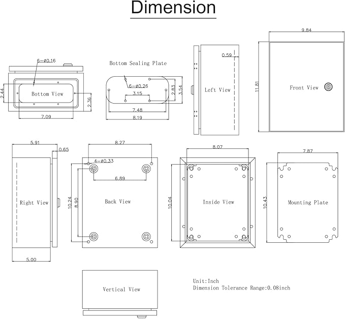 VEVOR NEMA Steel Enclosure, IP66 Waterproof & Dustproof, Outdoor/Indoor - Image 10