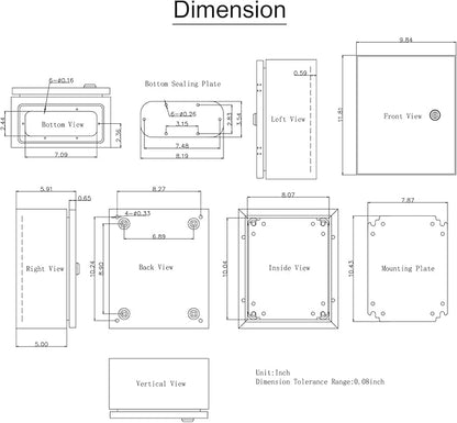 VEVOR NEMA Steel Enclosure, IP66 Waterproof & Dustproof, Outdoor/Indoor - Image 10