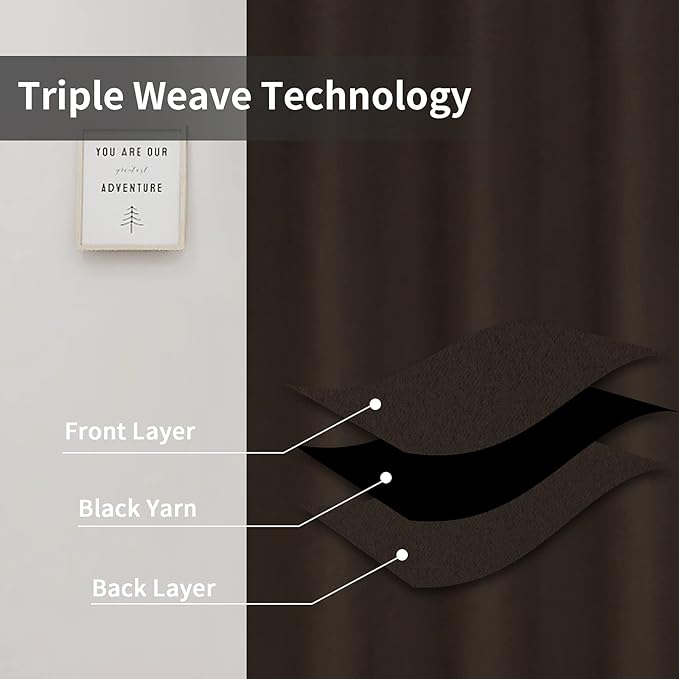 Easy-Going Blackout Curtains for Bedroom, Solid Thermal Insulated Grommet and - Image 3