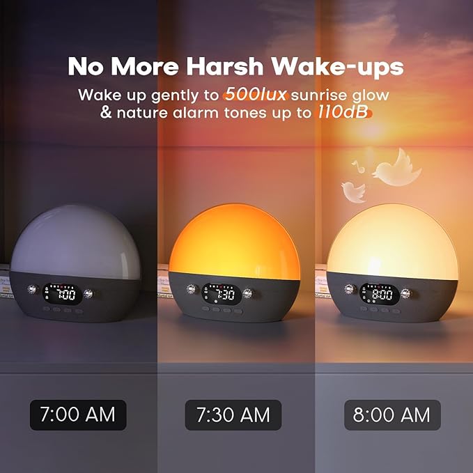 Dekala RestOnn Sunrise Alarm Clock Sunset Sound Machine 7-Day Programmable Loud - Image 3