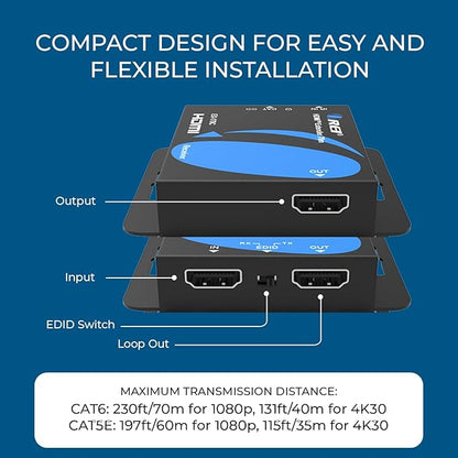 OREI 4K HDMI over Ethernet Extender Over CAT5/CAT6/CAT7, - Image 6