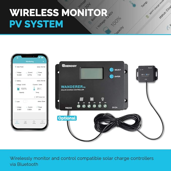 Renogy 10A 12V/24V PWM Postive Ground Solar Charge Controller Regulator Compact - Image 6