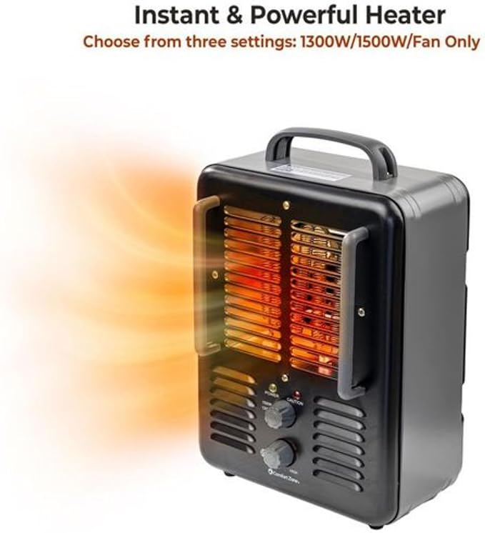 Comfort Zone Electric Portable Milkhouse Style Utility Space Heater - Image 6