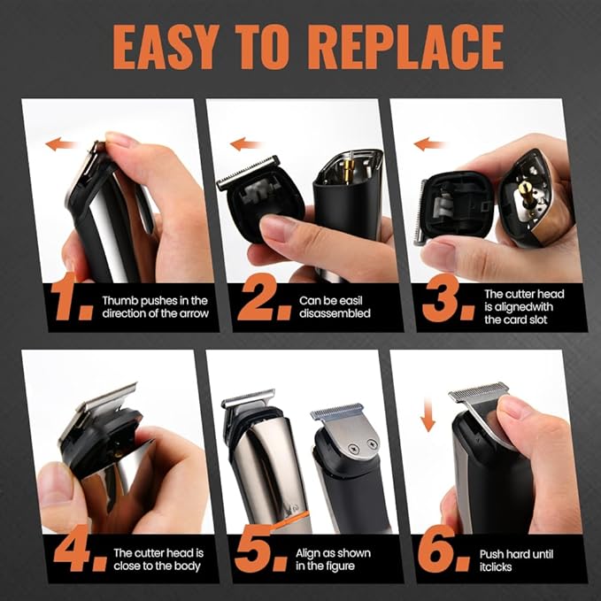 PRITECH Beard Trimmer for Men, 6 in 1 Hair Clippers Kit, Precision Cordless - Image 7