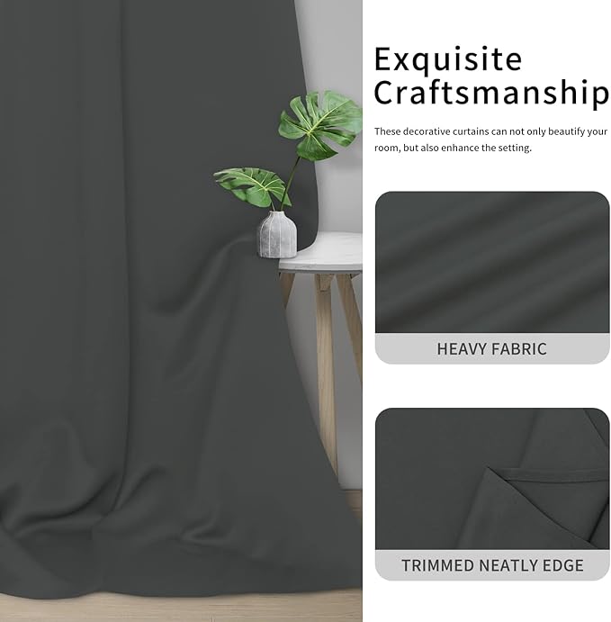 Easy-Going Blackout Curtains for Bedroom, Solid Thermal Insulated Grommet and - Image 5