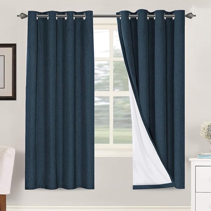 H.VERSAILTEX Linen Blackout Curtains 72 Inches Long 100% Absolutely Blackout by HVERSAILTEX
