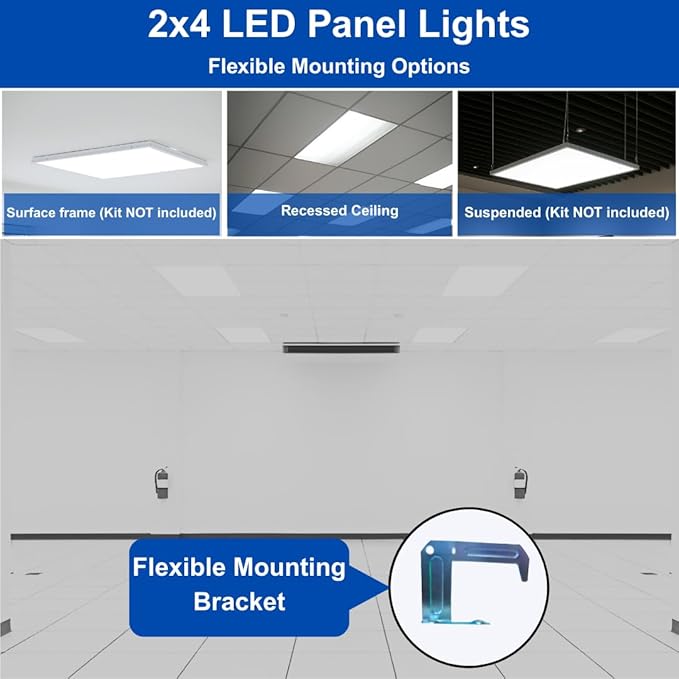 2x4 LED Flat Panel Light – LED Panel Flat Ceiling Light, Dimmable Flicker-Free - Image 6