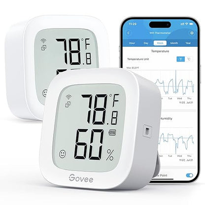 Govee WiFi Thermometer Hygrometer 2Pack H5103, Indoor Temperature Humidity by Govee