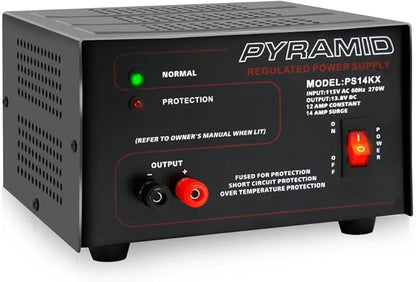 Pyramid Universal Compact Bench Power Supply - 12 Amp Linear Regulated Home Lab by Pyramid