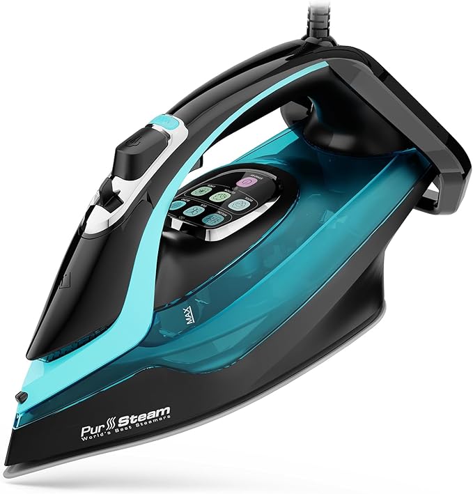 PurSteam SteamTech Elite 1750W Steam Iron, Digital Temp Control & LED Display by PurSteamWorldsBestSteamers