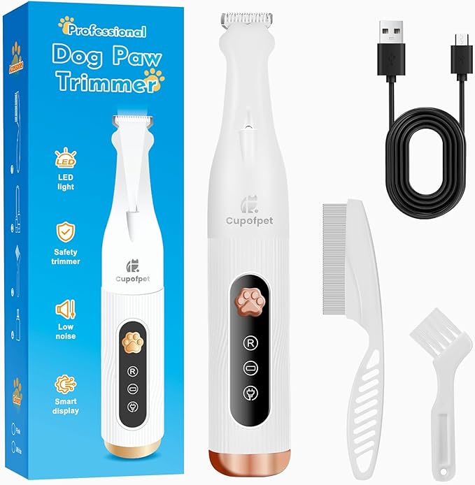Dog Paw Trimmer for Precision Shaver, Cordless Small Pet Paw Grooming Trimmer by Cupofpet