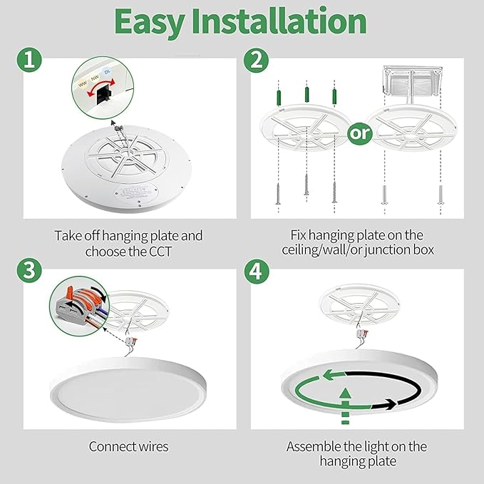6PK 15.8 Inch Dimmable LED Flush Mount Ceiling Light, - Image 7