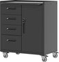 Metal Storage Cabinet with Wheels, Garage Storage Cabinet with 1 Door and 4 by BIZOEIRON