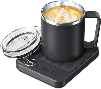 Coffee Mug Warmer & Mug Set for Desk, Smart Coffee Cup Warmer by MakeYourLifeEasier