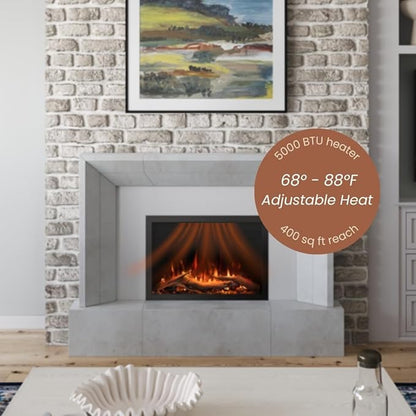 Modern Ember Highmark Traditional 30 Inch Built-in Smart Electric Fireplace - Image 8