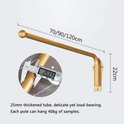 Gold Swing Arm Curtain Rod 47in, Adjustable Insulated Window Display Stand, Side Panels Holder for Home Decor, Perfect for Front Door Curtains, Stylish & Functional