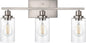 WINSHEN Bathroom Light Fixtures 3-Lights Seeded Glass in Brushed Nickel Finish by WINSHENLighting