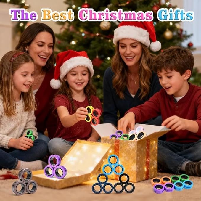 Cevioce 18 PCS Magnetic Ring Fidget Toys Set, ADHD Anxiety Magnetic Finger - Image 7