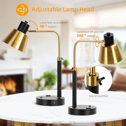Starstrips Desk Lamp with Dual USB Charging Port, Heavy Duty Metal Task Light - Image 2