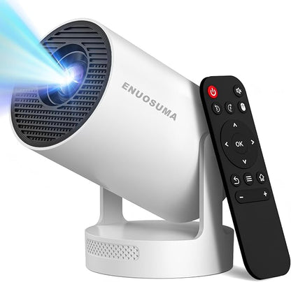 Mini Portable Projector with Wifi6 and Bluetooth, 4K Projector Support 5w Sound by ENUOSUMA