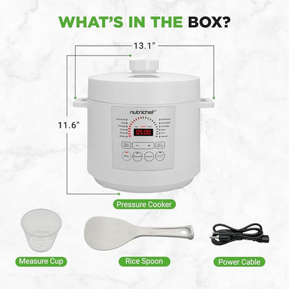 NutriChef Electric Pressure Cooker 6 Quart Capacity | 9 Function Digital - Image 8