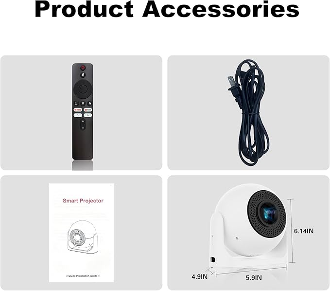 Mini Portable Projector with WiFi and Bluetooth, Built-in Apps Smart Projector - Image 8