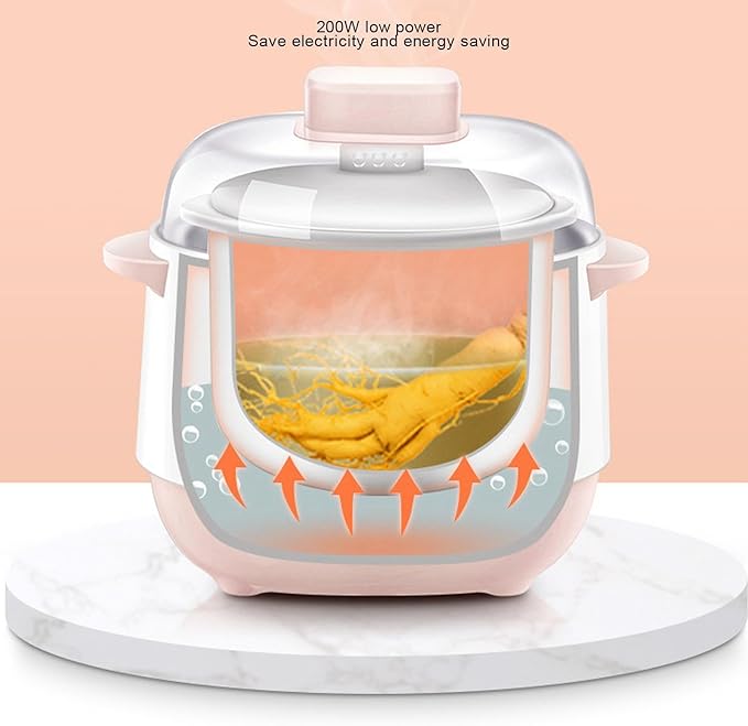 1L Ceramic Electric Stew Pot, 200W Cooker, Electric Cooking Pot - Image 7