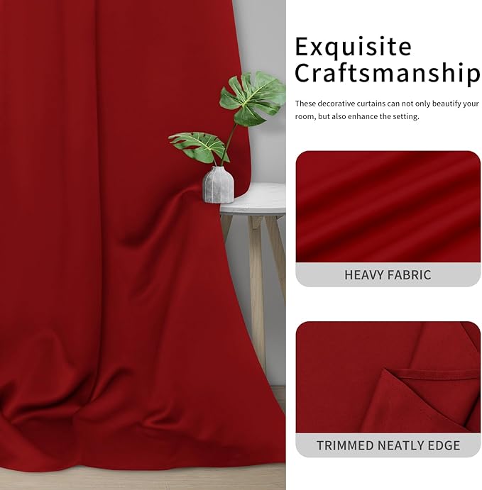 Easy-Going Blackout Curtains for Bedroom, Solid Thermal Insulated Grommet and - Image 5
