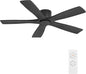 WINGBO 54" Flush Mount DC Ceiling Fans Without Lights, 5 Carved Solid Wood by HomePage