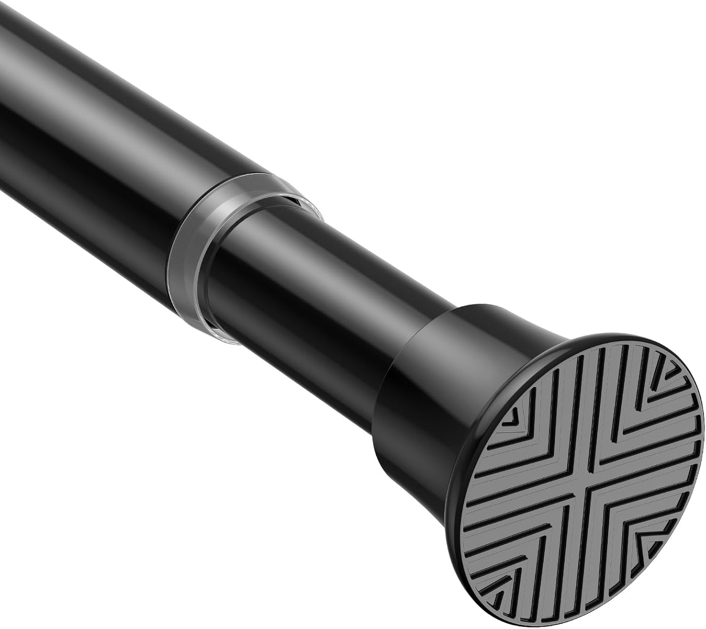 Spring Tension Curtain Rod 30-76 Inch Black Tension Rod 1pcs | Adjustable Curtain Rods No Dilling Spring Curtain Tension Rod Extendable Curtain Rods for Windows Bathroom Doorway Kitchen
