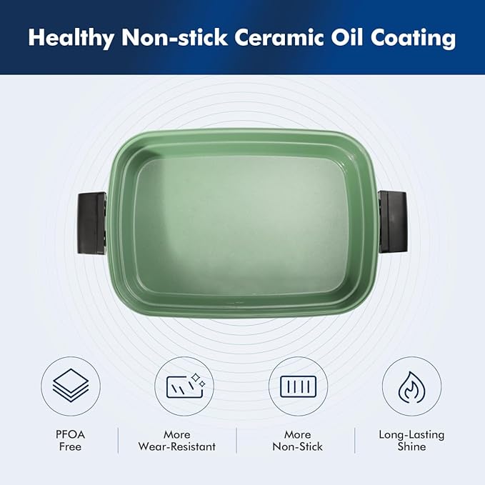 Joydeem 3-in-1 Electric Hot Pot, Non-stick Ceramic Oil Coating, UL Listed - Image 4